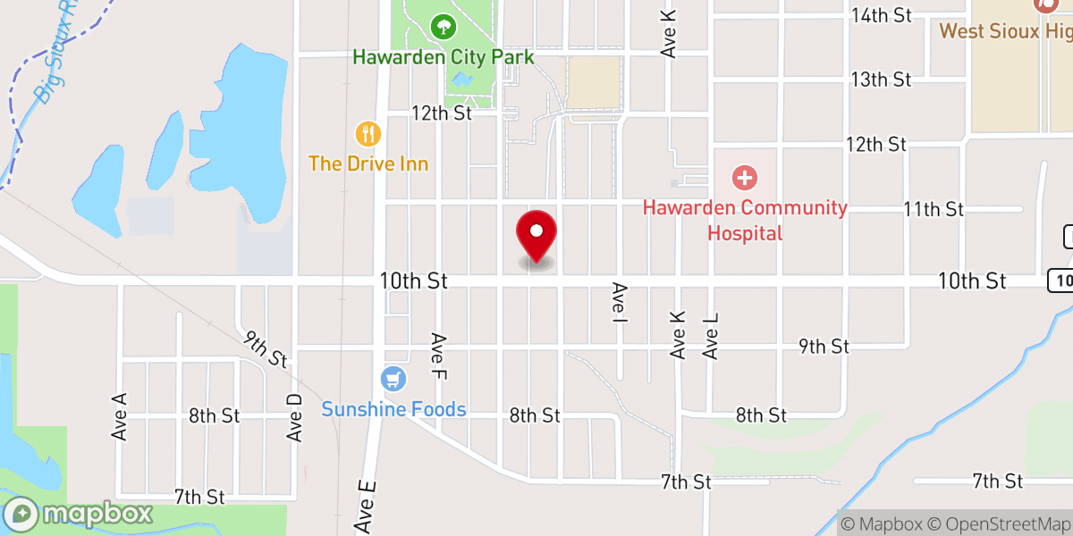 Map showing location of Associated Church