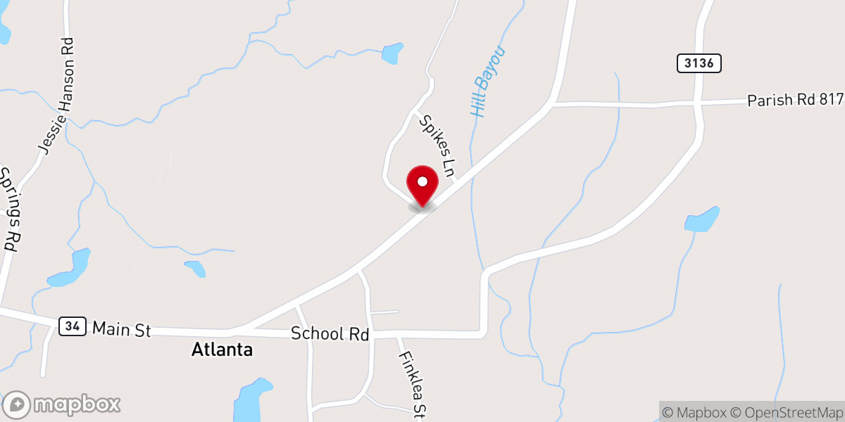 Map showing location of Atlanta Baptist Church Parsonage
