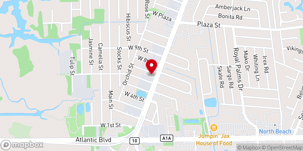 Map showing location of Atlantic Beach Assembly Of God