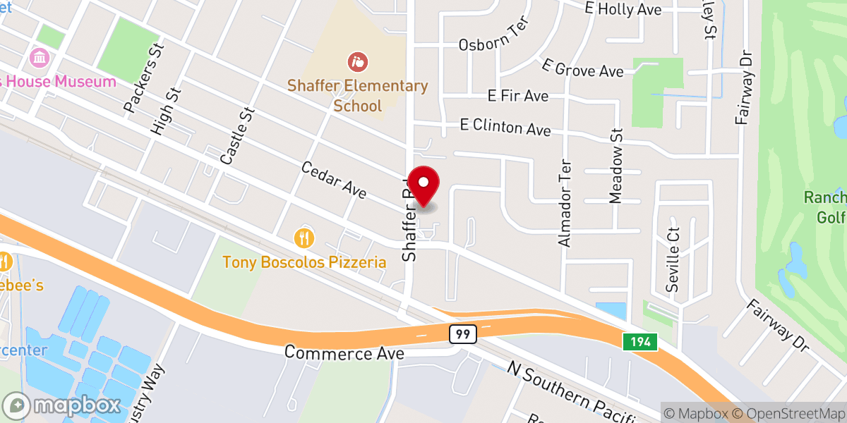 Map showing location of Atwater Christian Life Center