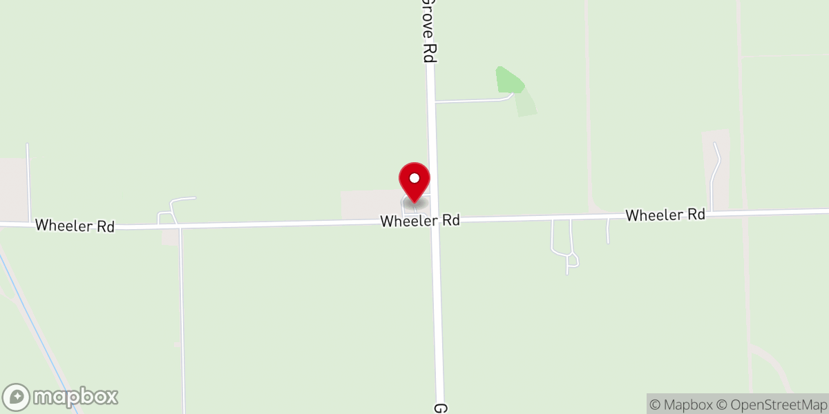 Map showing location of Au Sable Grove Presbyterian Church