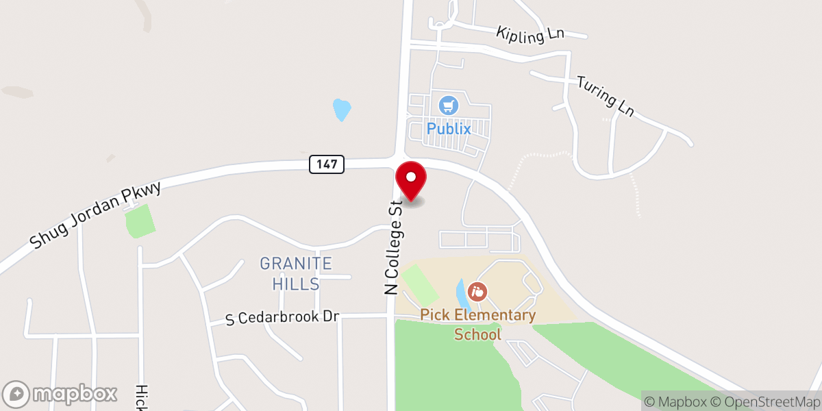 Map showing location of Auburn Fellowship