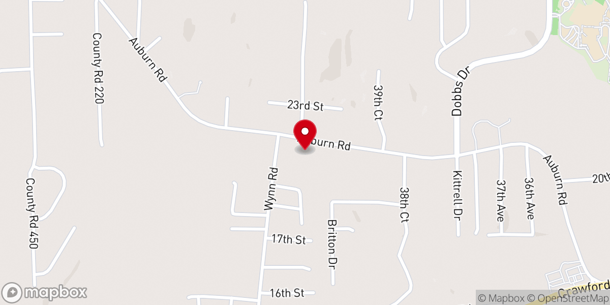 Map showing location of Auburn Heights Church