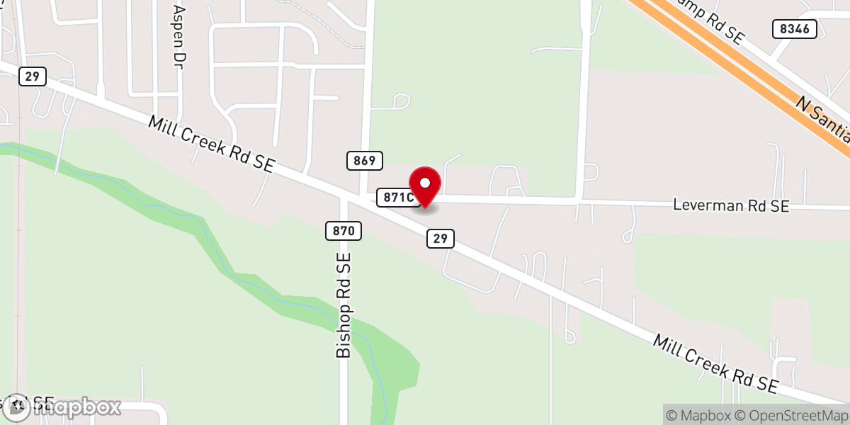 Map showing location of Aumsville Pentecostal Church Of God