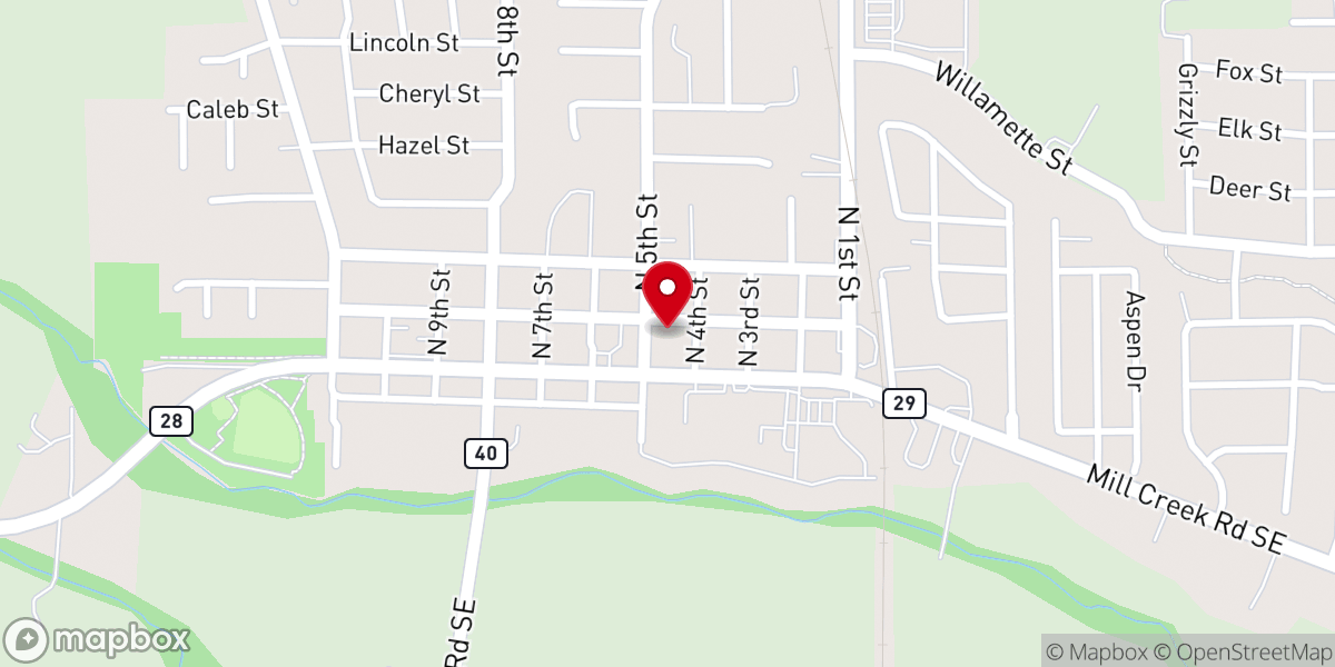 Map showing location of Aumsville Rural Fire Protection District - Aumsville Station