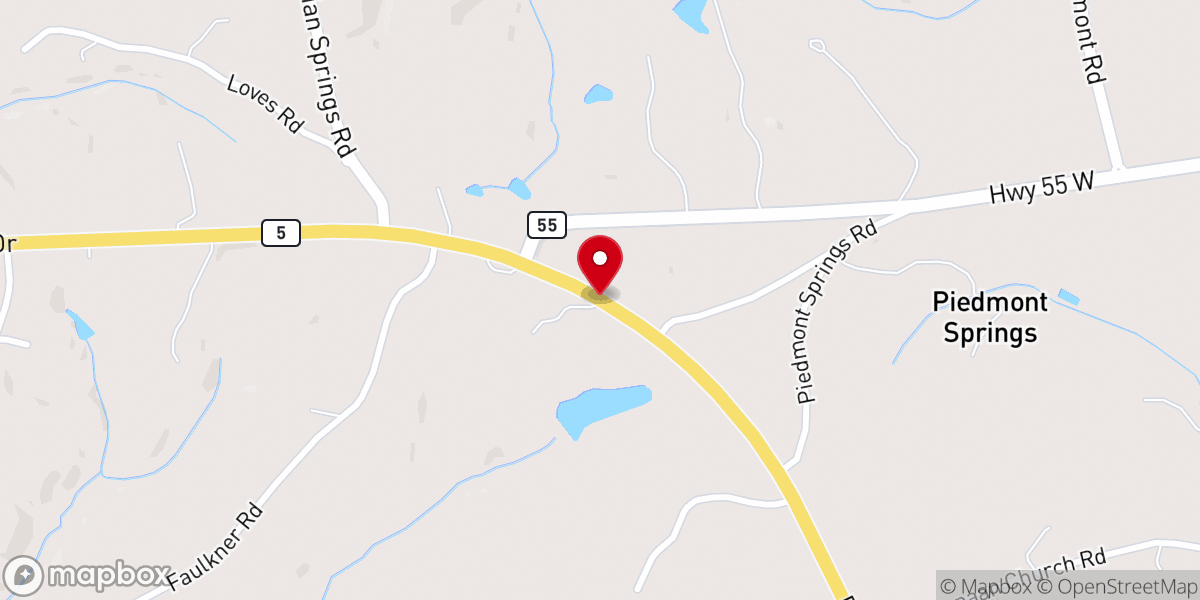 Map showing location of Smyrna Baptist Church