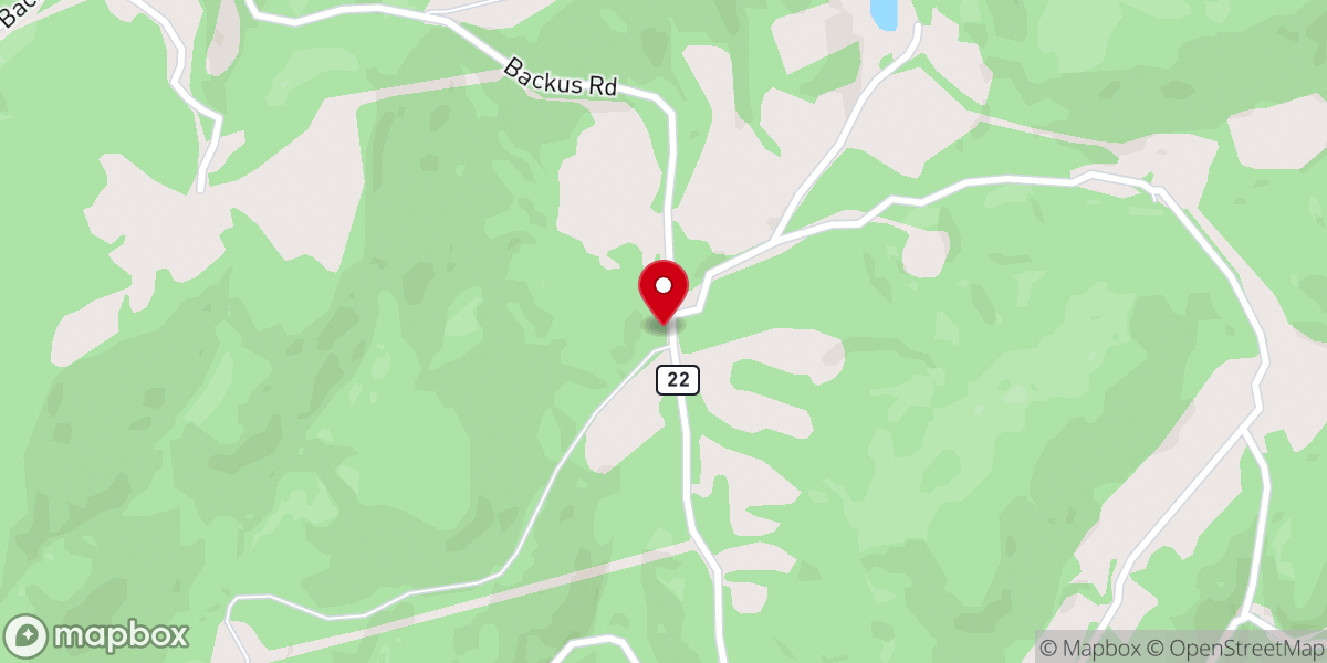 Map showing location of Oak Grove Baptist Church