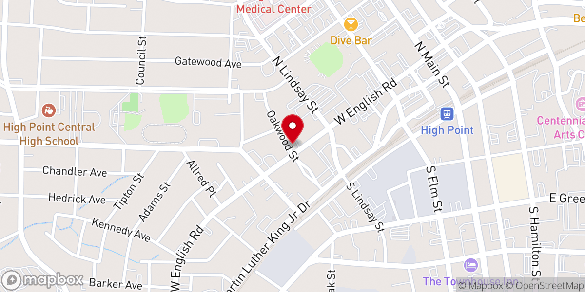 Map showing location of Brookhaven Baptist Church