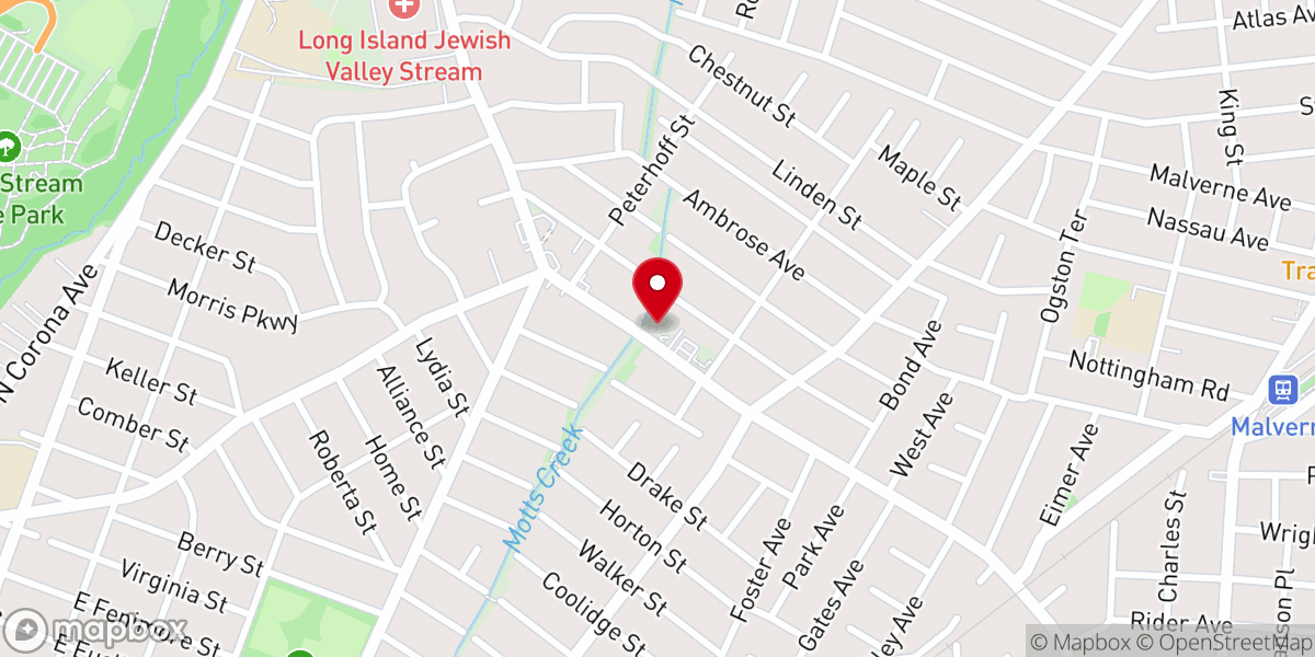 Map showing location of Malverne Bible Church