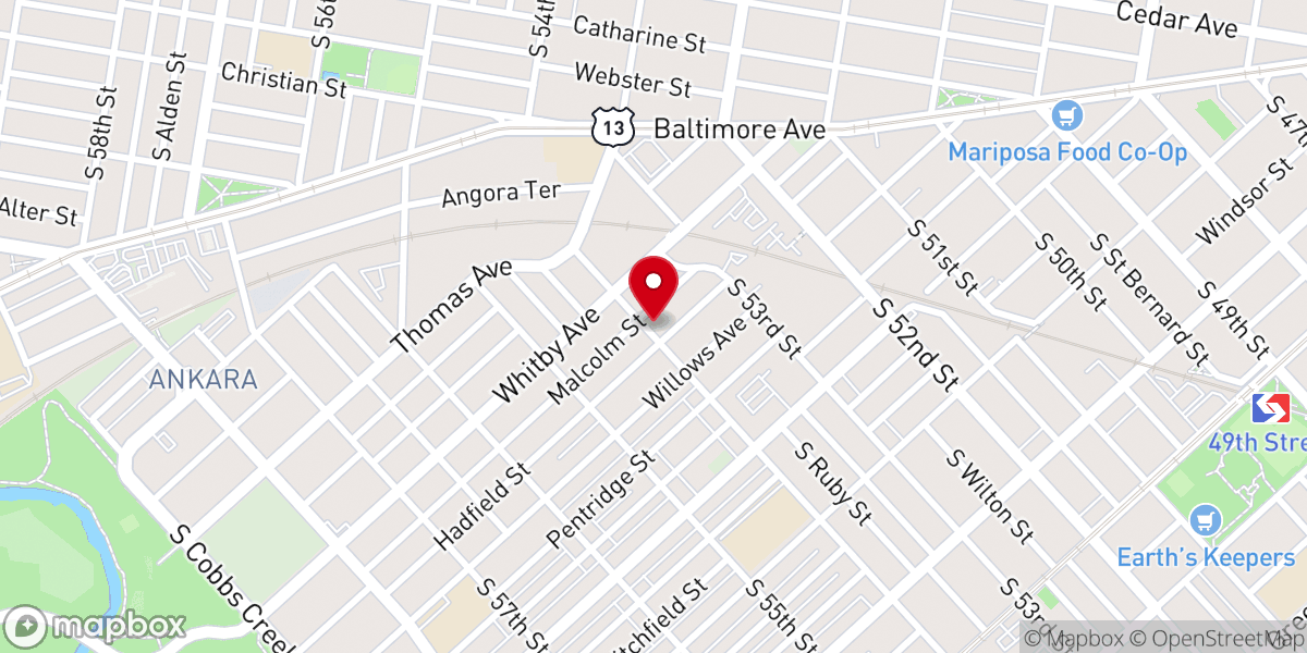 Map showing location of Word Tabernacle Baptist Church