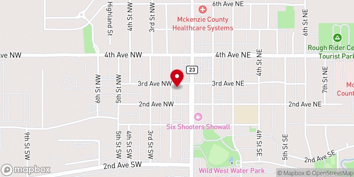 Map showing location of First Lutheran Church