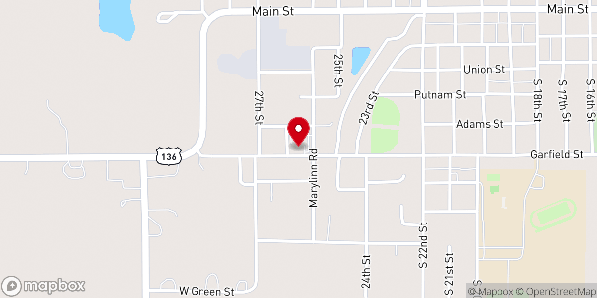 Map showing location of First Christian Church
