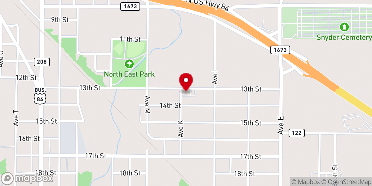 Map showing location of Our Lady of Guadalupe Catholic Church