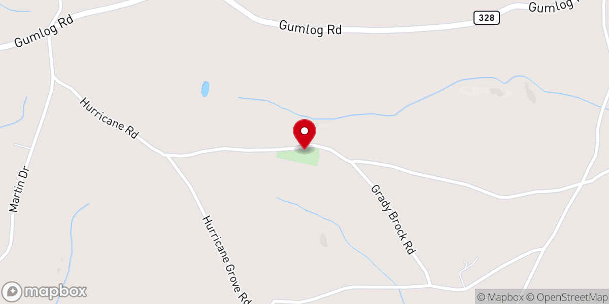 Map showing location of Hurricane Church
