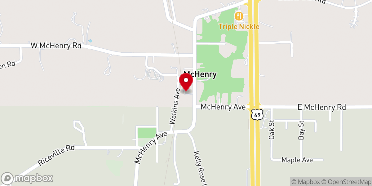 Map showing location of McHenry Missionary Baptist Church