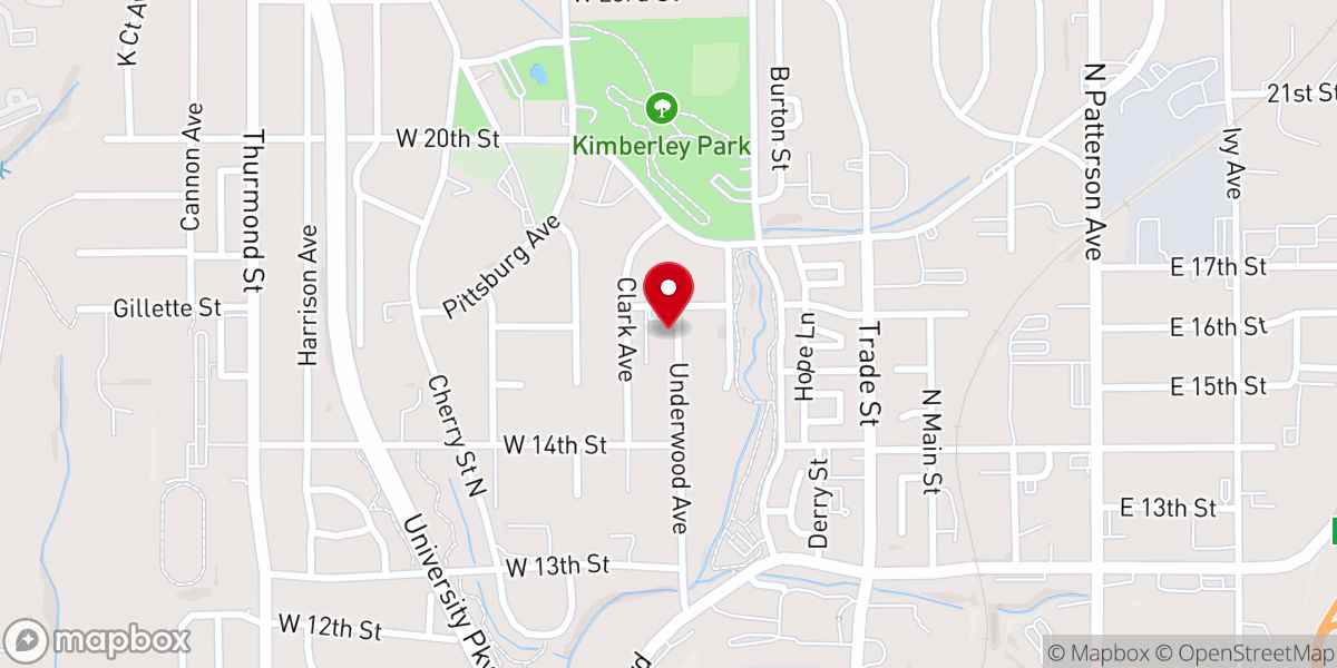 Map showing location of Antioch Christian Church