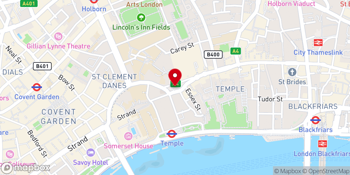 Map showing location of St Clement Danes (RAF)