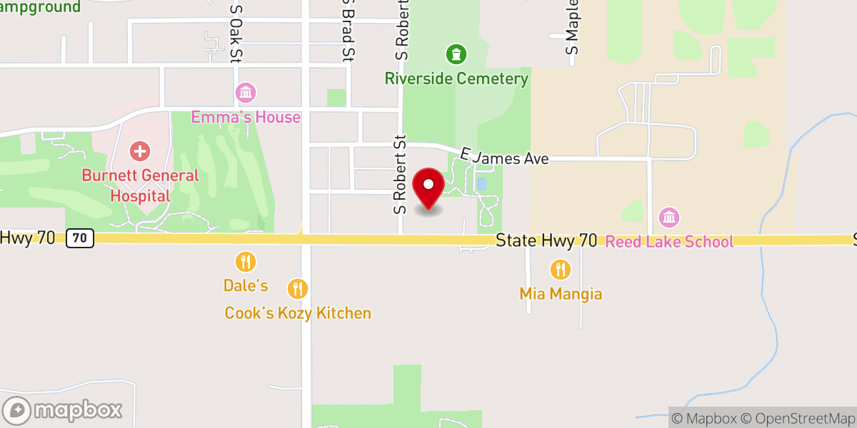 Map showing location of Grace Baptist Church
