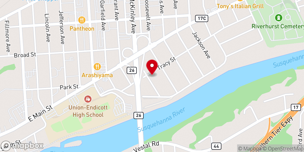 Map showing location of New Fellowship Church