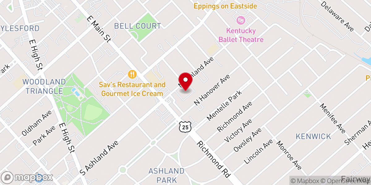 Map showing location of Temple Adath Israel