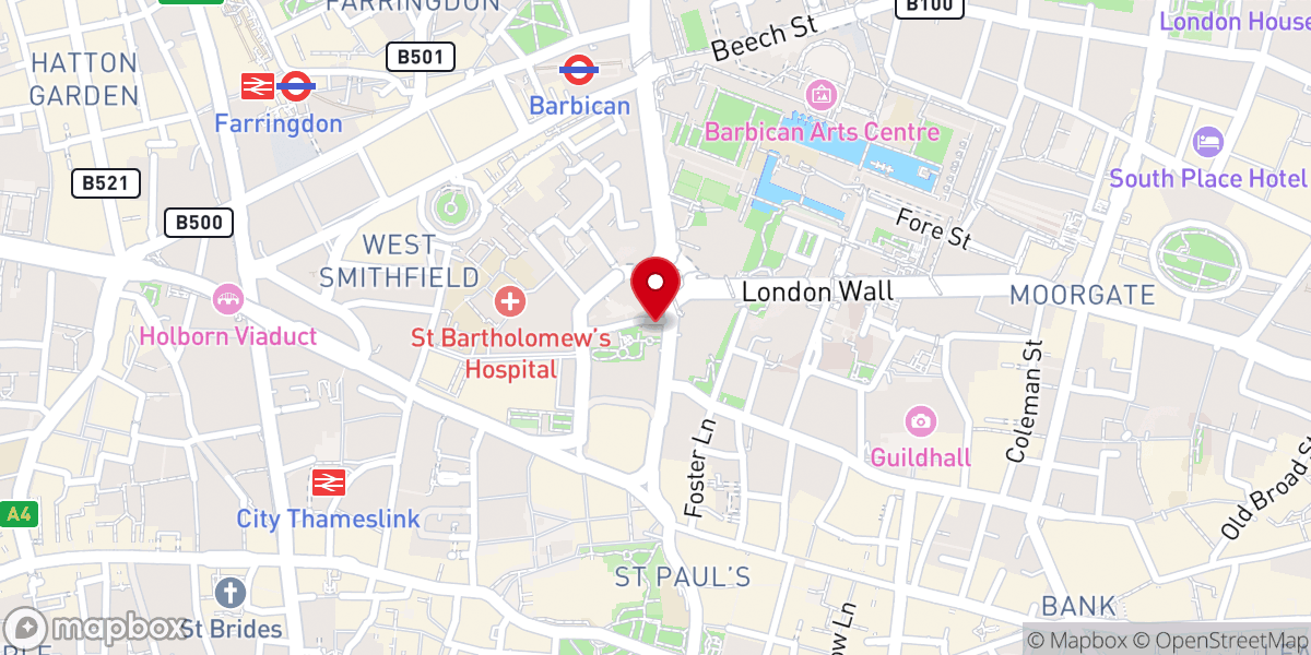 Map showing location of London City Presbyterian Church
