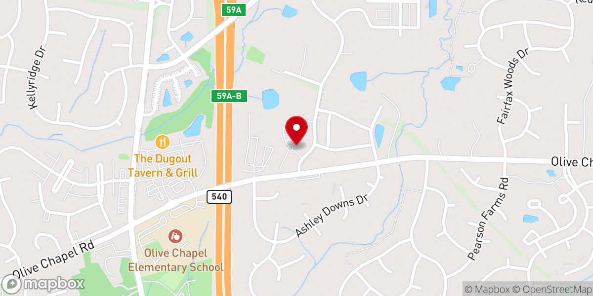 Map showing location of Olive Chapel Professional Park