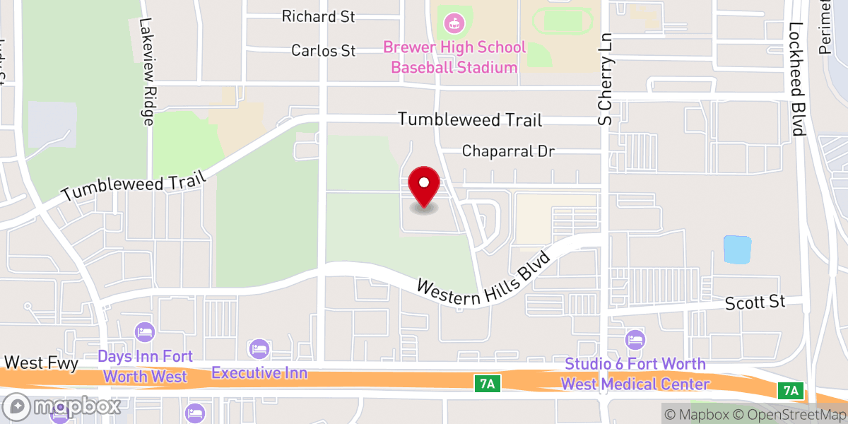 Map showing location of Watermark Fort Worth
