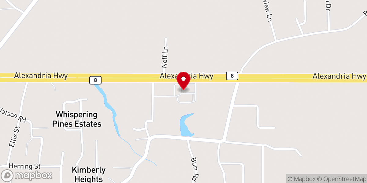 Map showing location of East Leesville Baptist Church