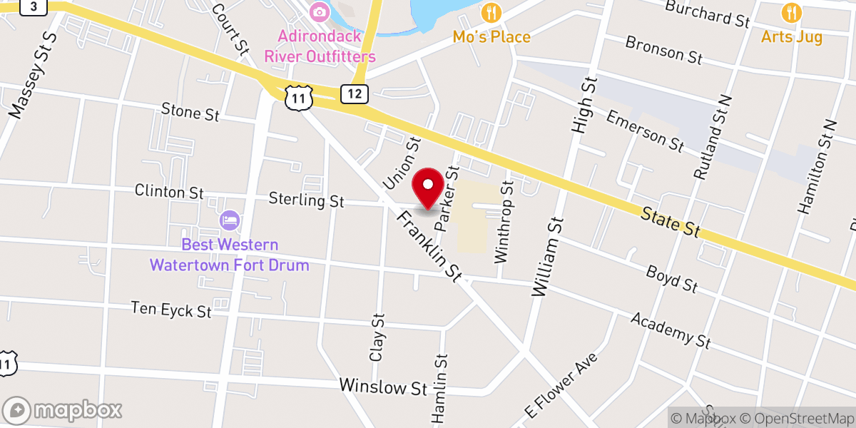 Map showing location of Asbury United Methodist Church