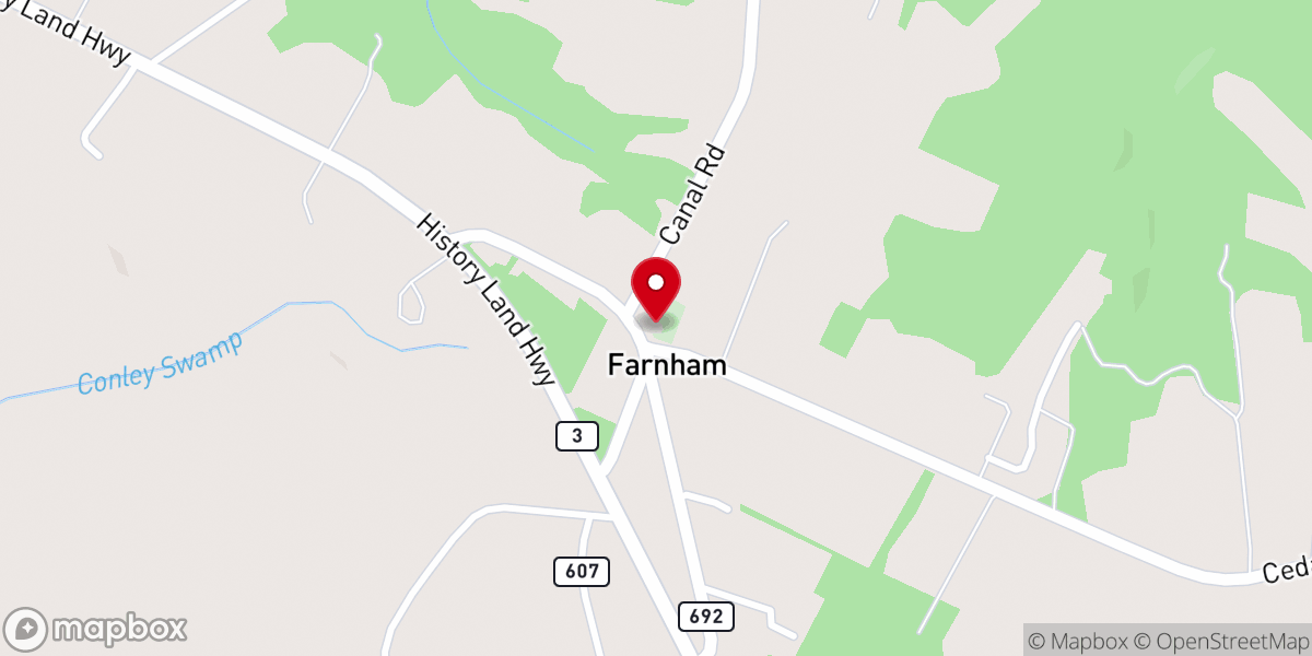 Map showing location of North Farnham Episcopal Church