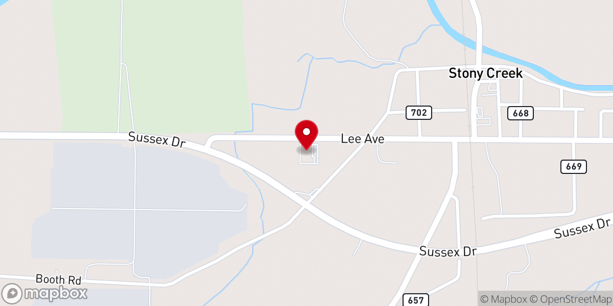 Map showing location of Galilee Baptist Church