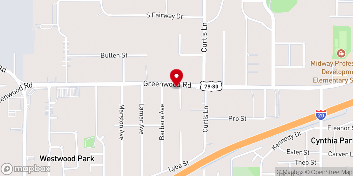 Map showing location of Greater Hope Baptist Church