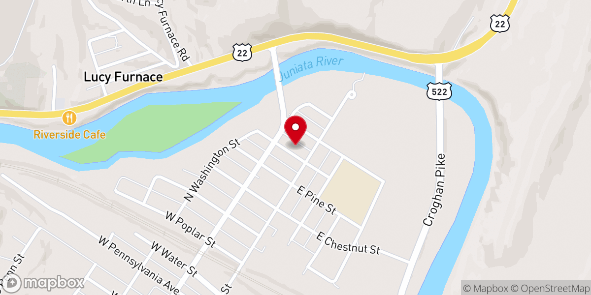 Map showing location of Bethel A.M.E. Church