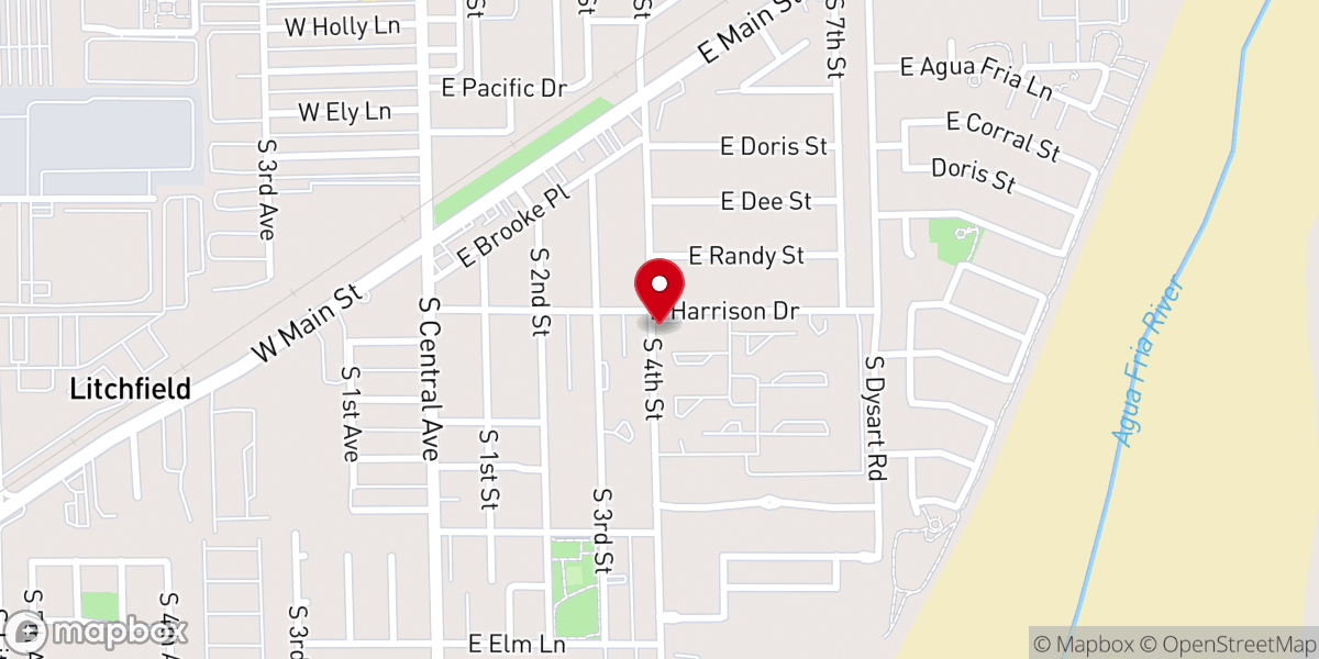 Map showing location of Agua Fria Food and Clothing Bank