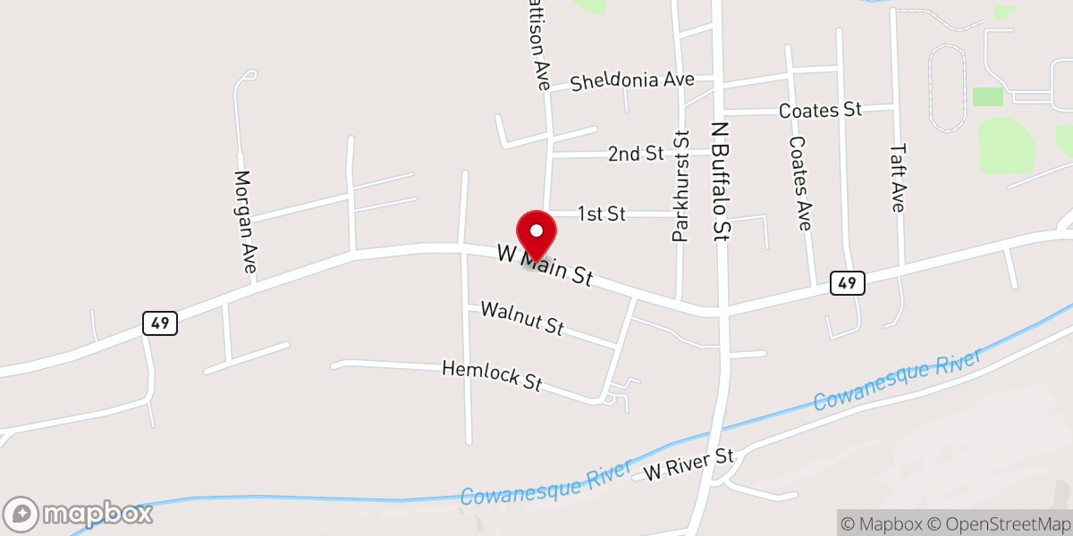 Map showing location of Parkhurst Presbyterian Church
