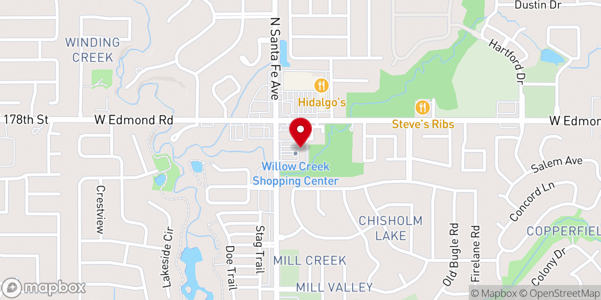 Map showing location of The Door Church - Edmond