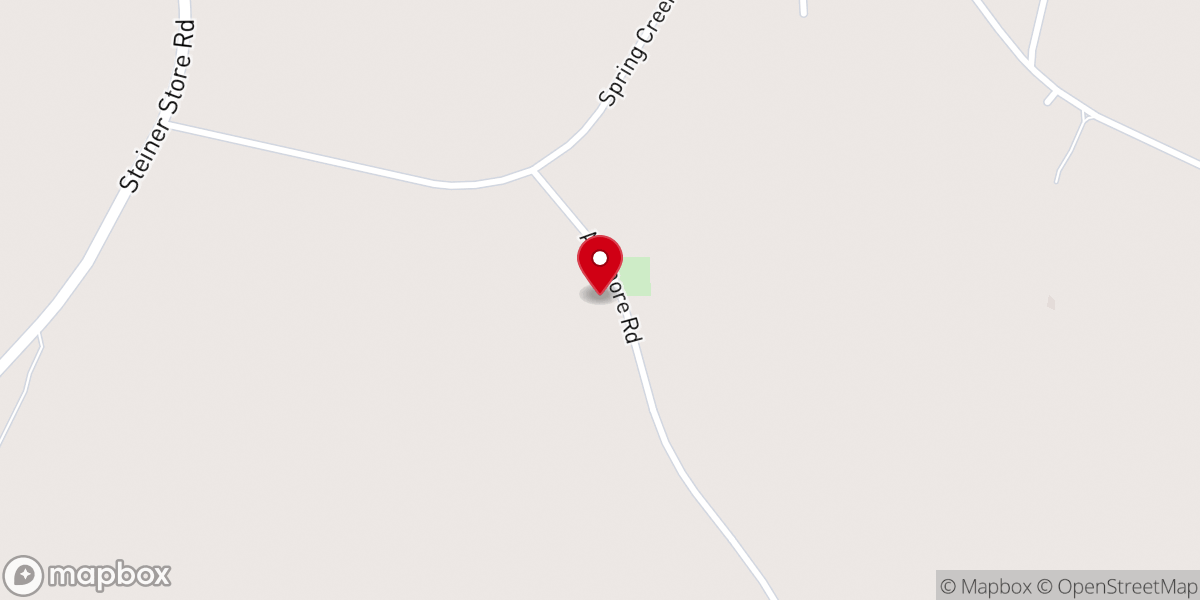 Map showing location of Spring Creek Baptist Church