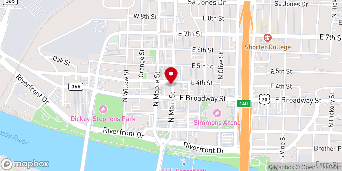 Map showing location of Argenta United Methodist Church