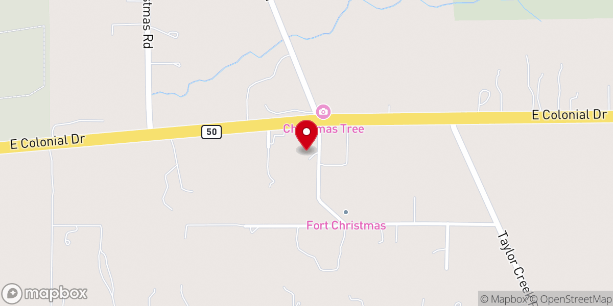 Map showing location of Pine Grove Baptist Church Christmas FL