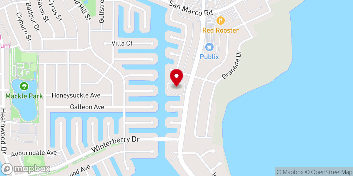 Map showing location of Camp Able, Marco Island