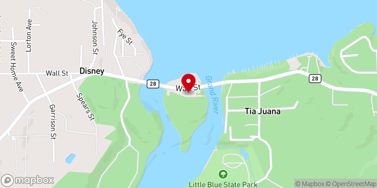 Map showing location of Disney Area at Grand Lake State Park