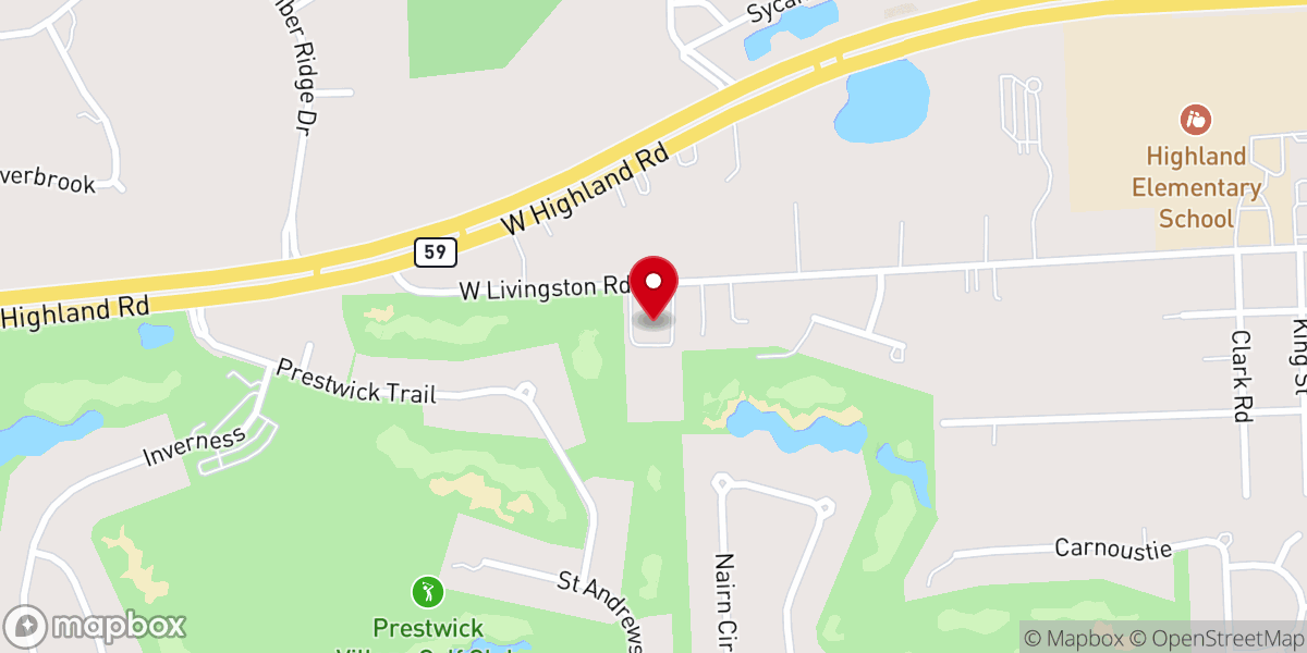 Map showing location of Highland Church of the Nazarene