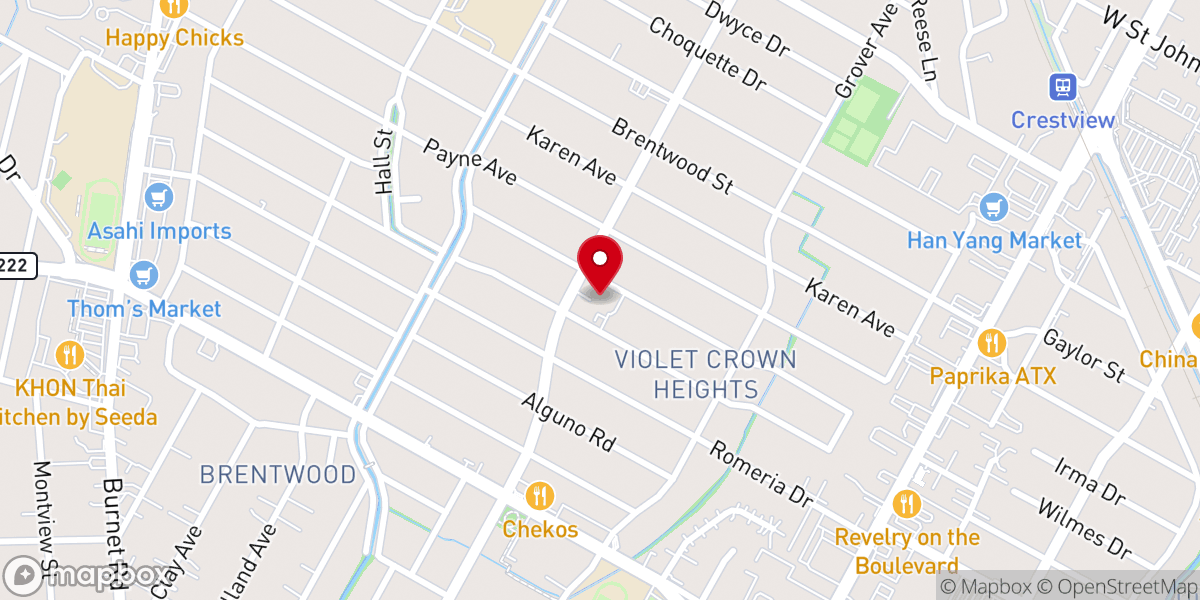 Map showing location of Grace + Peace Austin