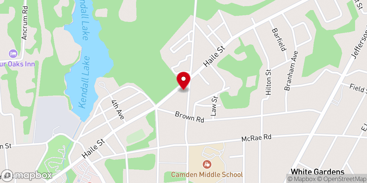 Map showing location of Bethesda Free Will Baptist Church