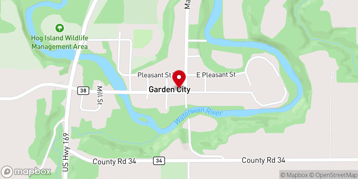 Map showing location of Garden City Christian Church