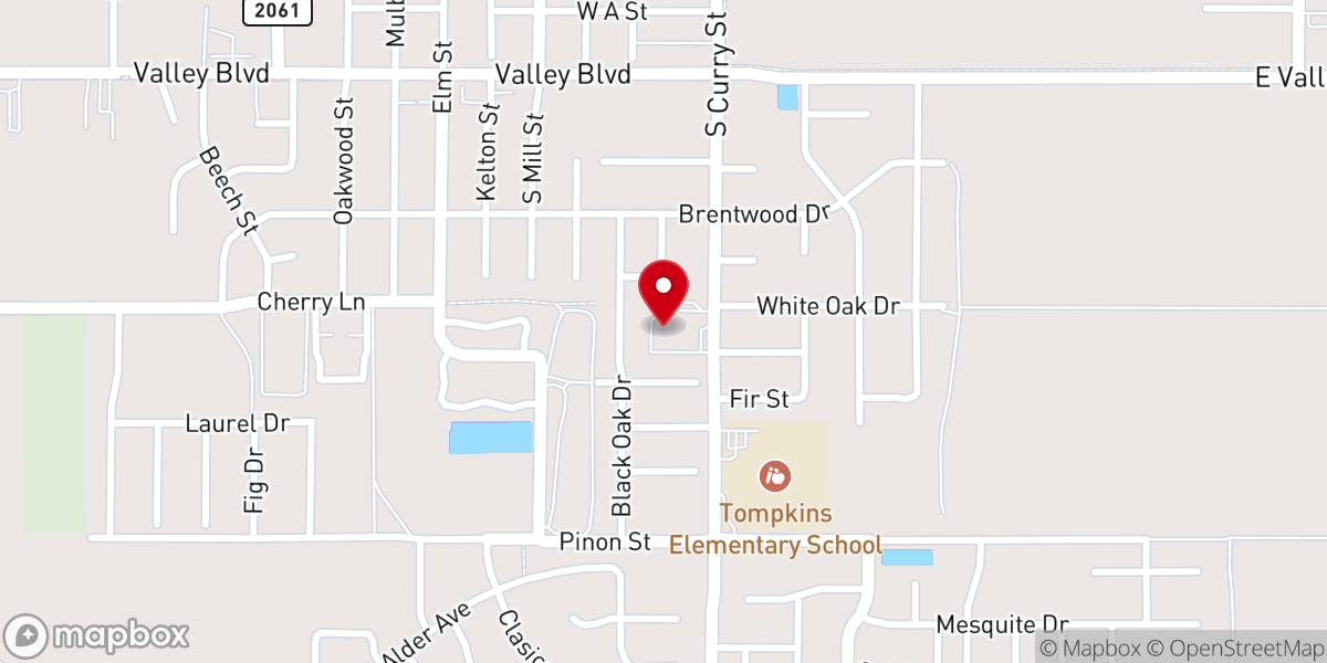 Map showing location of First Baptist Church Tehachapi