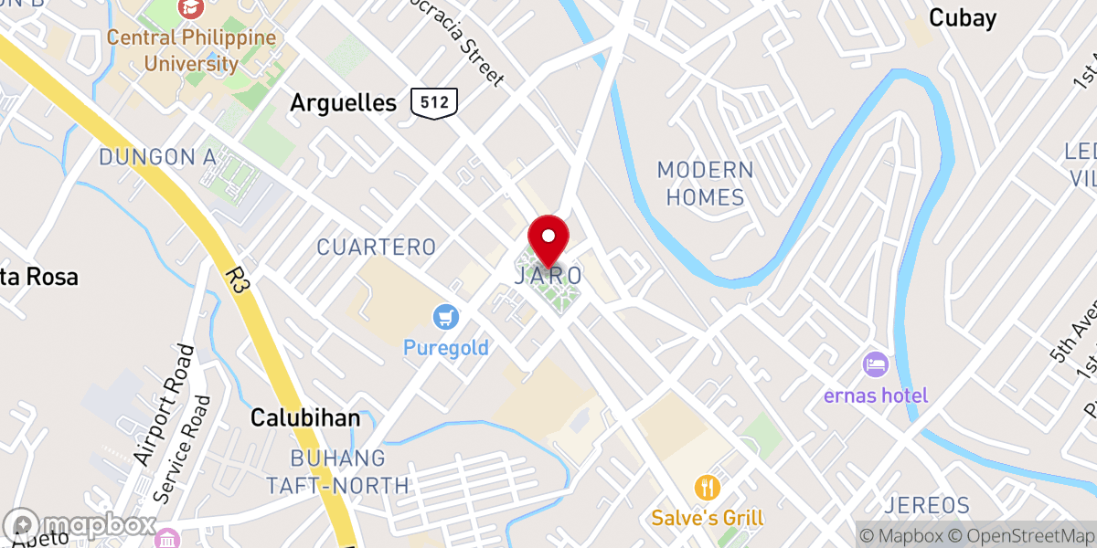 Map showing location of Jaro District Plaza