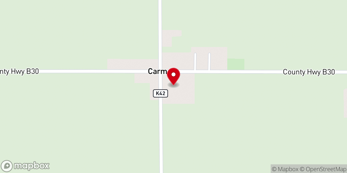 Map showing location of Carmel Reformed Church