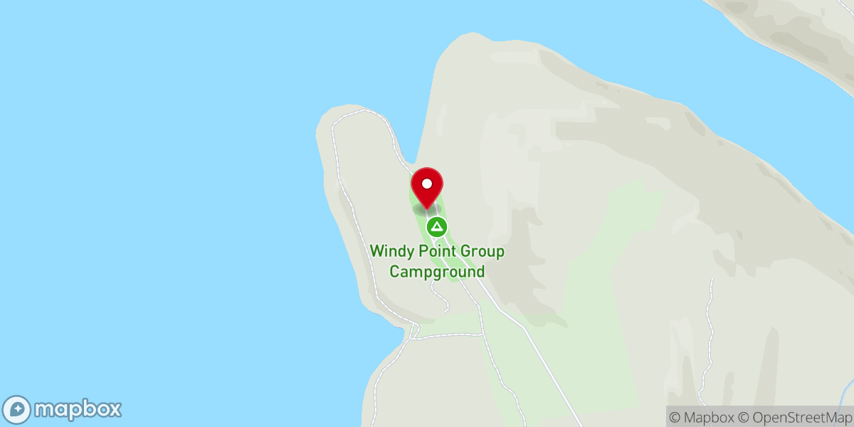 Map showing location of Windy Point Group Campground
