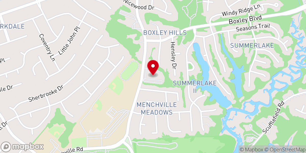 Map showing location of Menchville Baptist Church